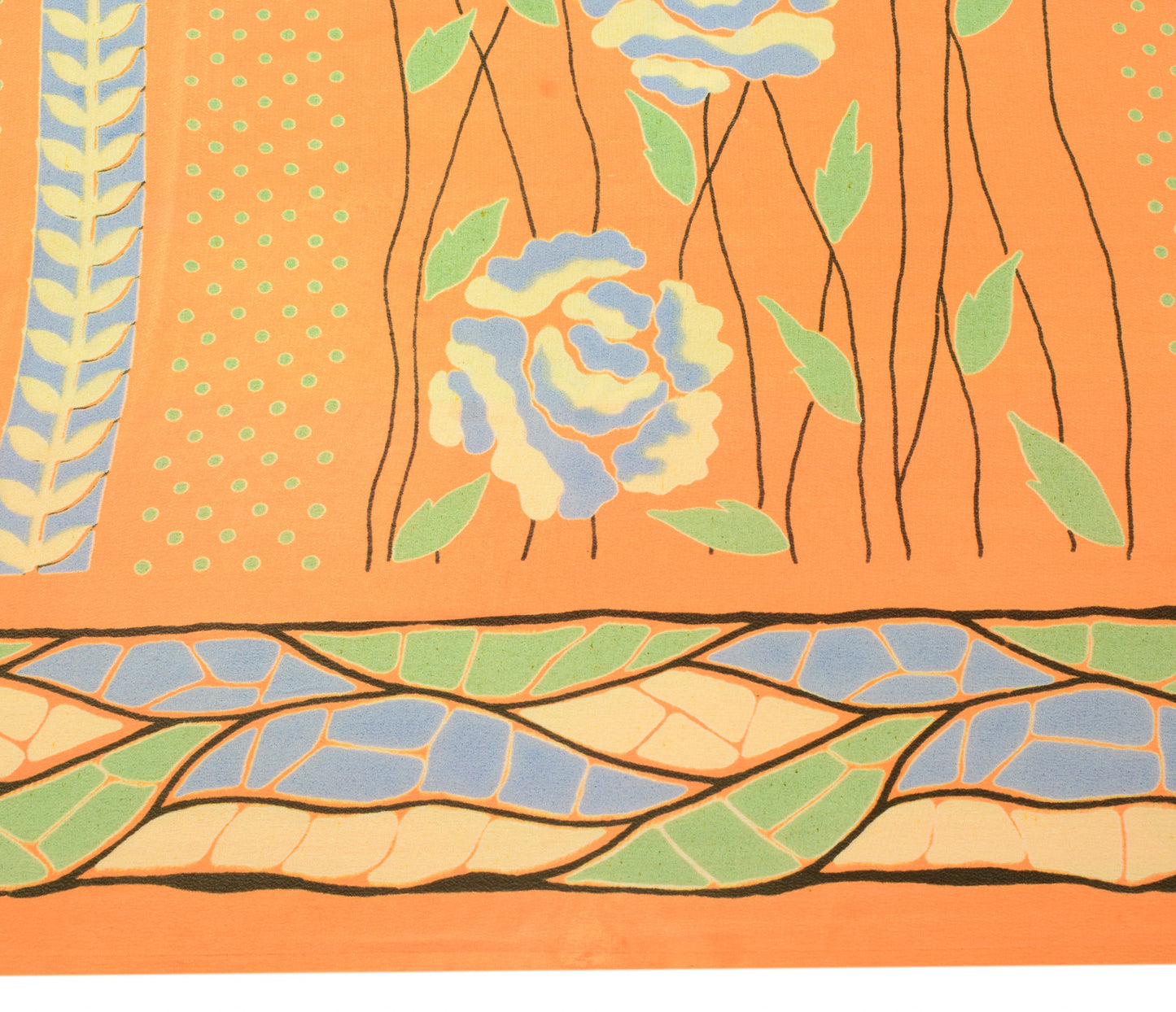 Sushila Vintage Multi Color Saree Pure Crepe Silk Printed Floral Soft Fabric