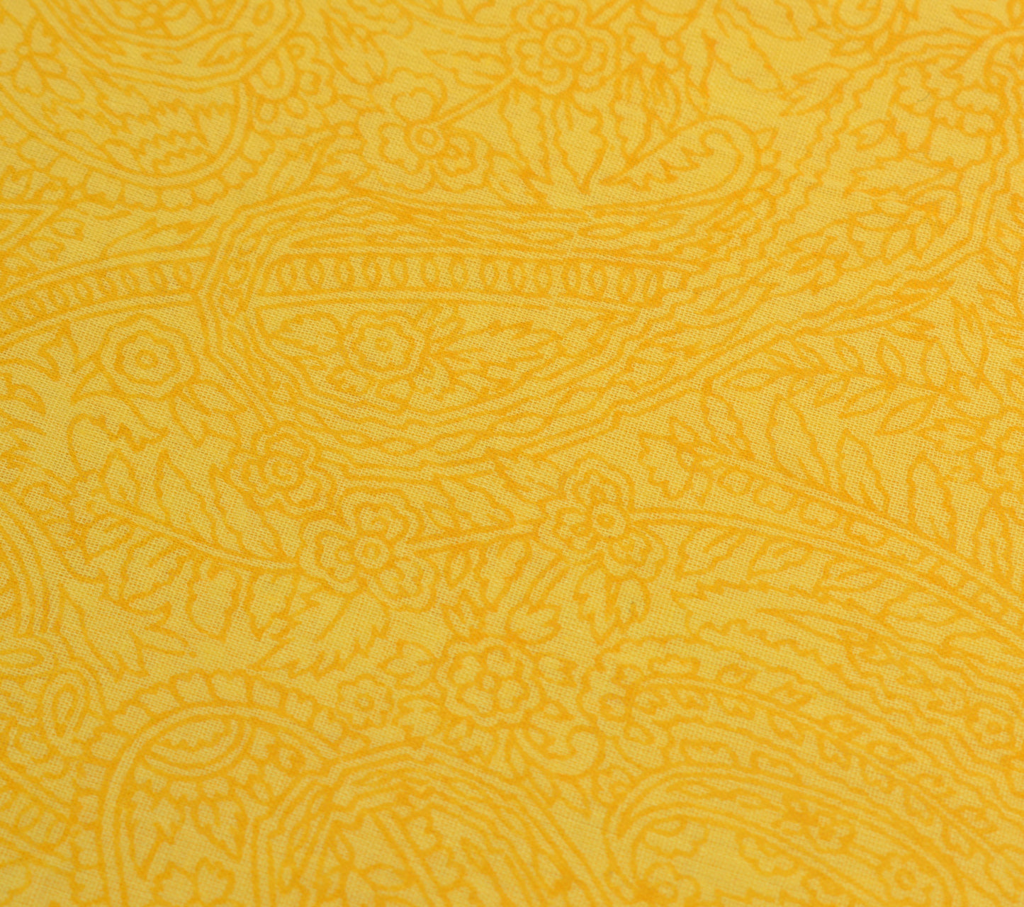 Sushila Vintage Yellow Saree 100% Pure Cotton Printed Bandhani Soft Craft Fabric