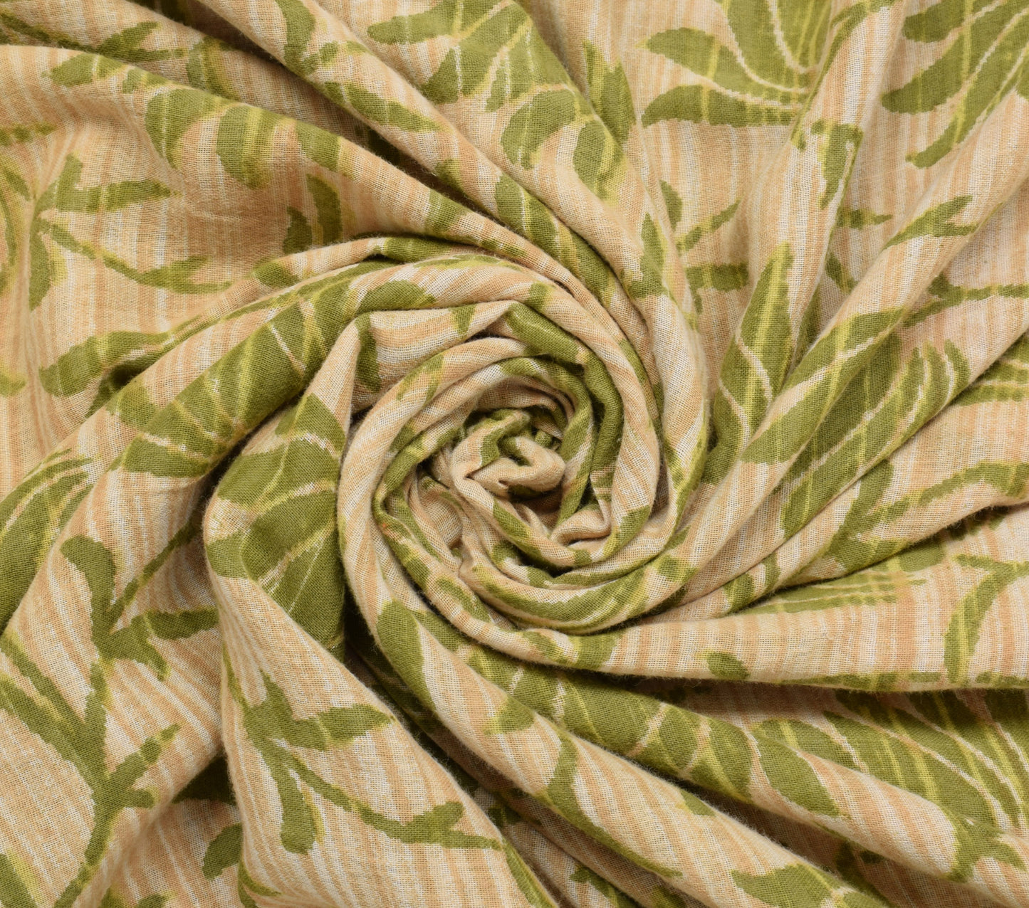 Sushila Vintage Green Saree 100% Pure Cotton Printed Floral Soft Craft Fabric