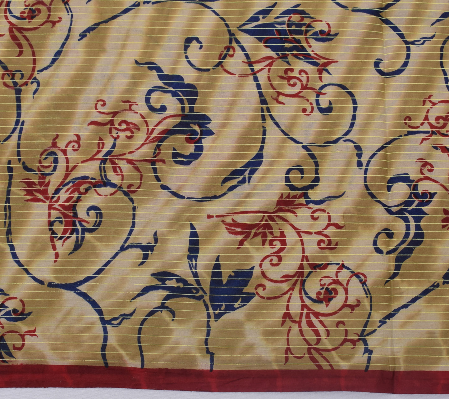 Sushila Vintage Cream Saree 100% Pure Cotton Printed Floral Soft Craft Fabric