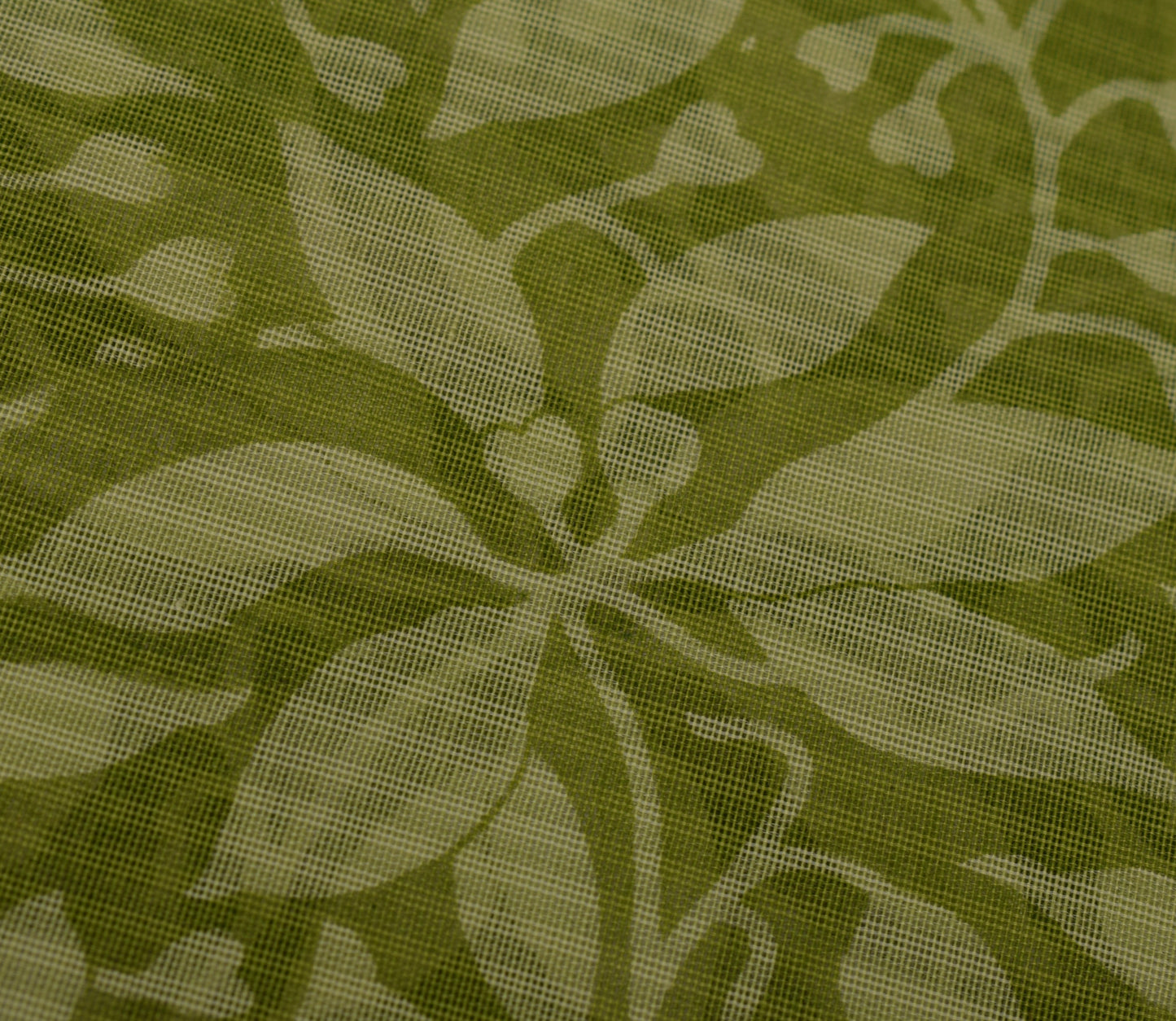 Sushila Vintage Green Saree Blend Cotton Printed Floral Soft 5 Yard Craft Fabric