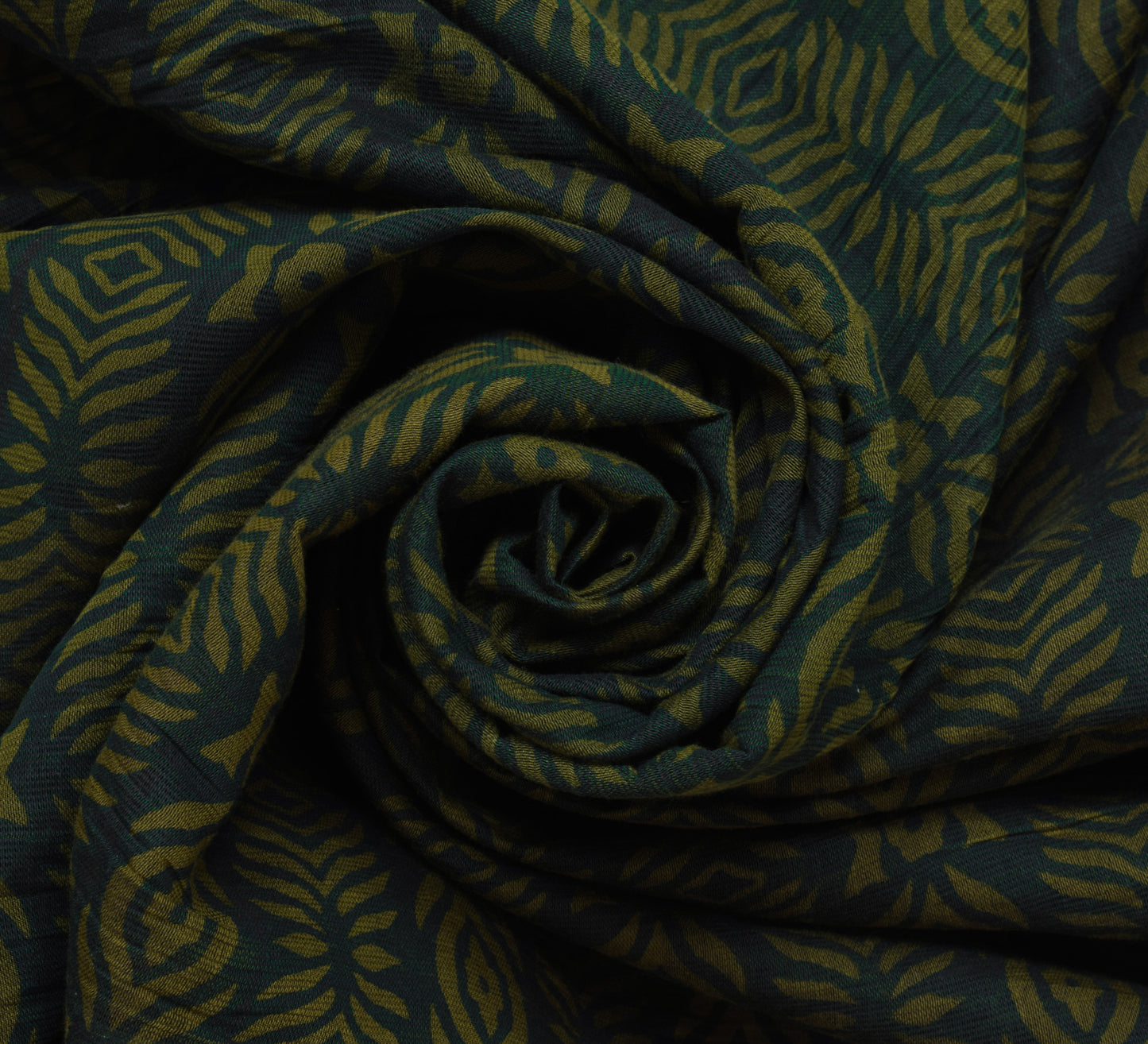 Sushila Vintage Green Saree 100% Pure Cotton Printed Floral 5 Yard Craft Fabric