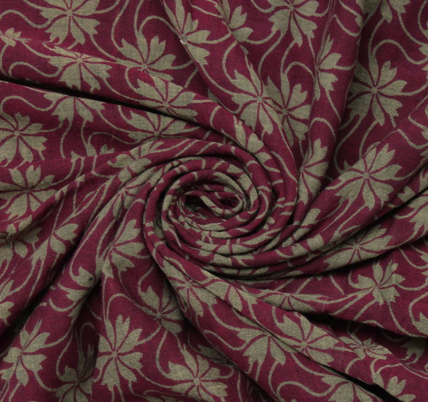 Sushila Vintage Purple Saree 100% Pure Cotton Printed Floral Soft Craft Fabric