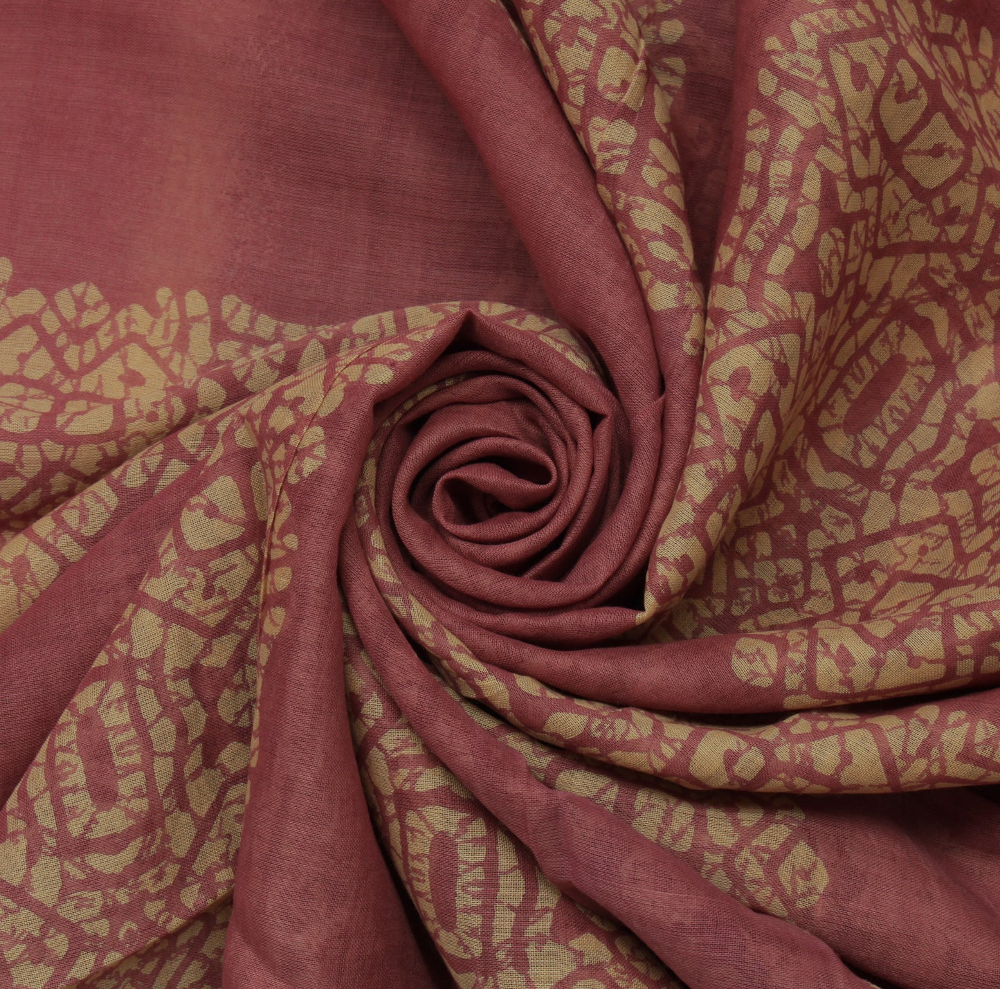 Sushila Vintage Mauve Saree 100% Pure Cotton Printed Indian Soft Craft Fabric