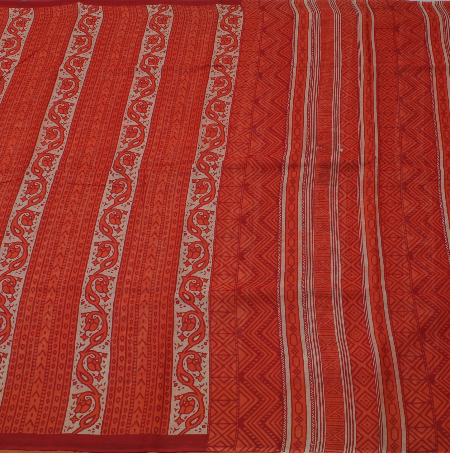 Sushila Vintage Indian Saree 100% Pure Cotton Printed 5 Yard Sari Craft Fabric