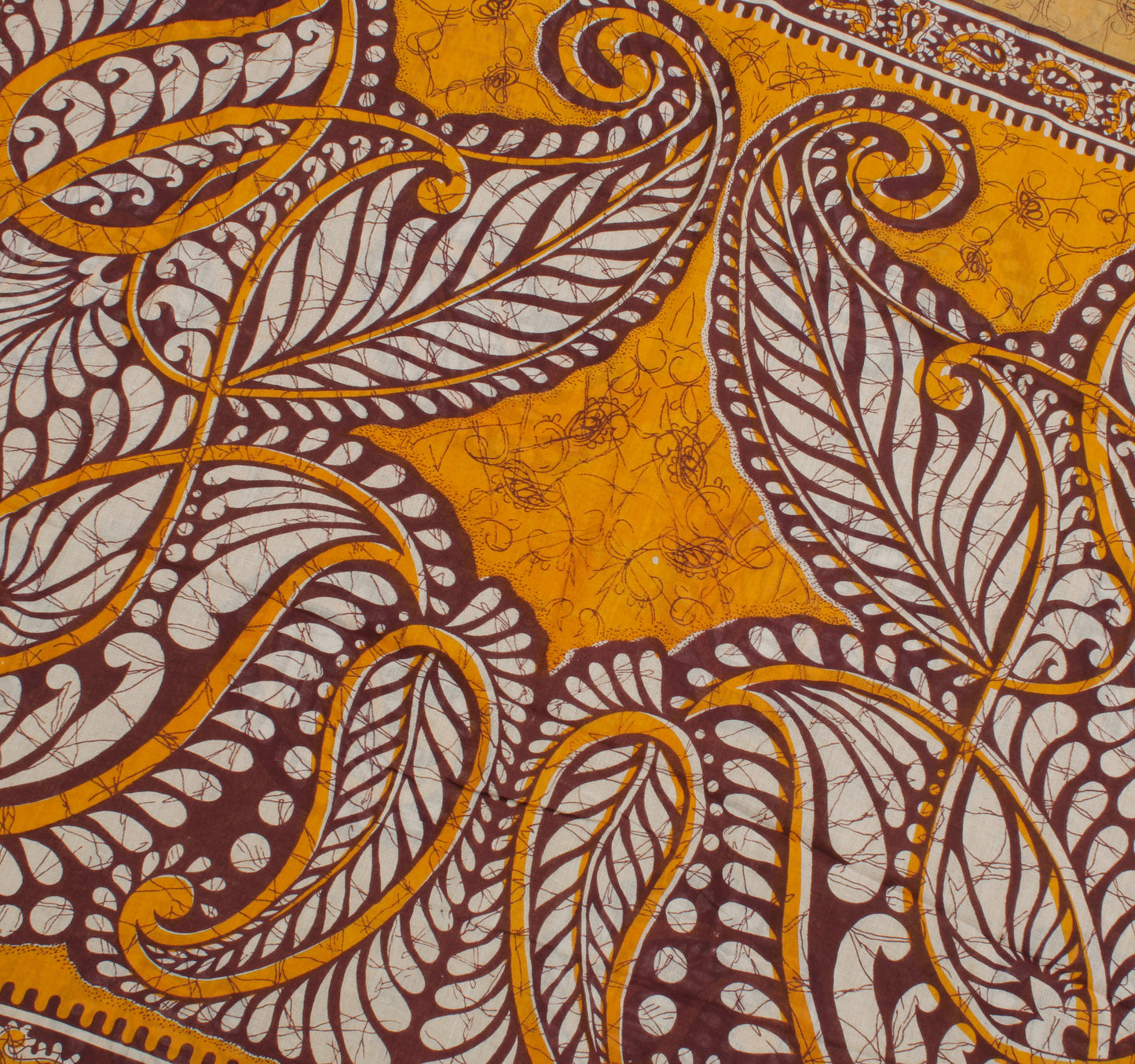 Sushila Vintage Brown Saree 100% Pure Cotton Printed PATTERN Soft Craft Fabric