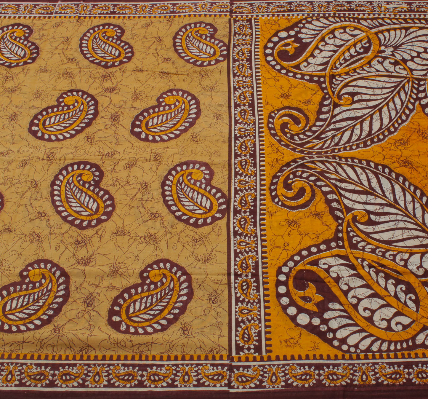 Sushila Vintage Brown Saree 100% Pure Cotton Printed PATTERN Soft Craft Fabric