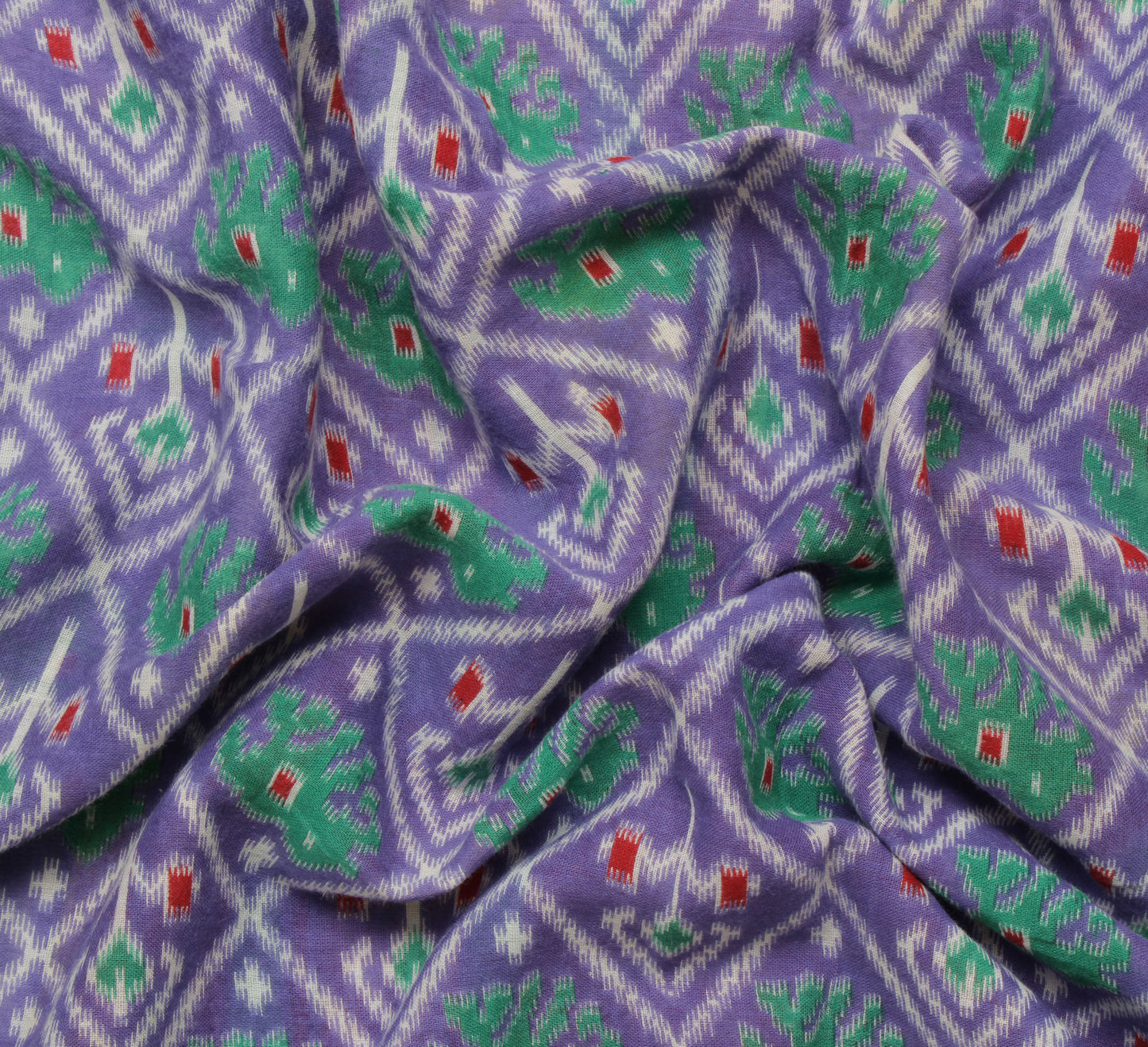 Sushila Vintage Purple Saree 100% Pure Cotton Printed Floral Soft Craft Fabric