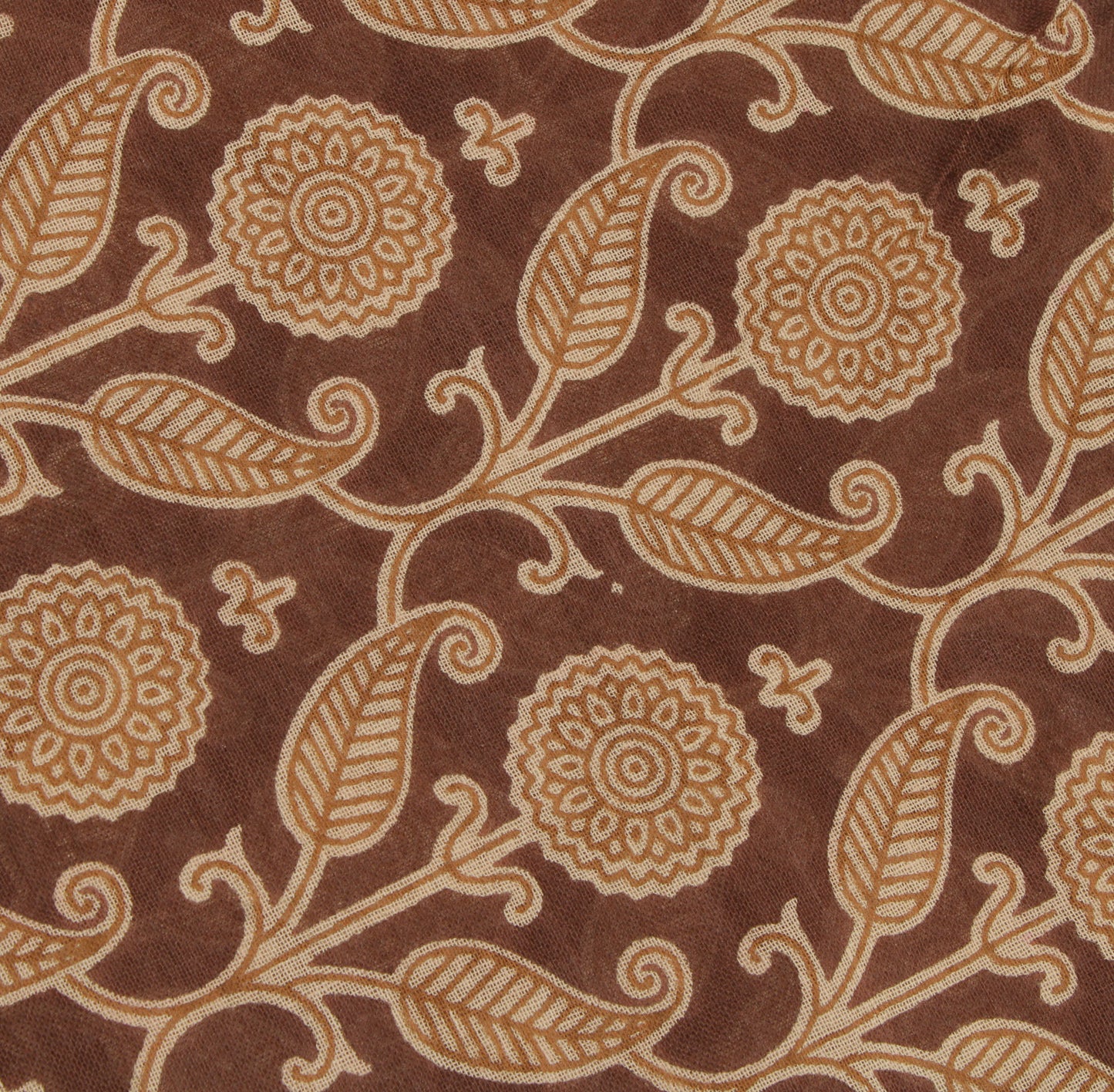 Sushila Vintage Brown Indian Saree 100% Pure Cotton Printed Paisley Craft Fabric