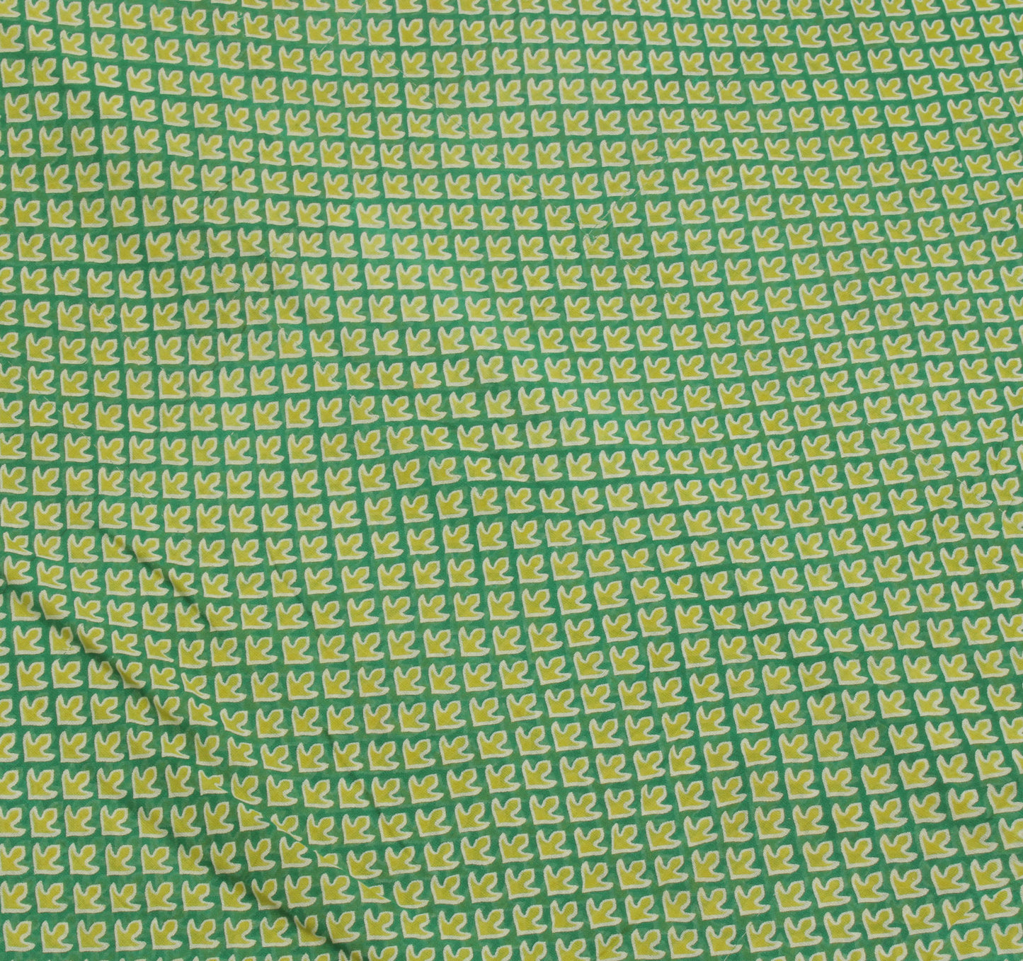 Sushila Vintage Green Saree 100% Pure Cotton Printed Soft Craft 5 Yard Fabric