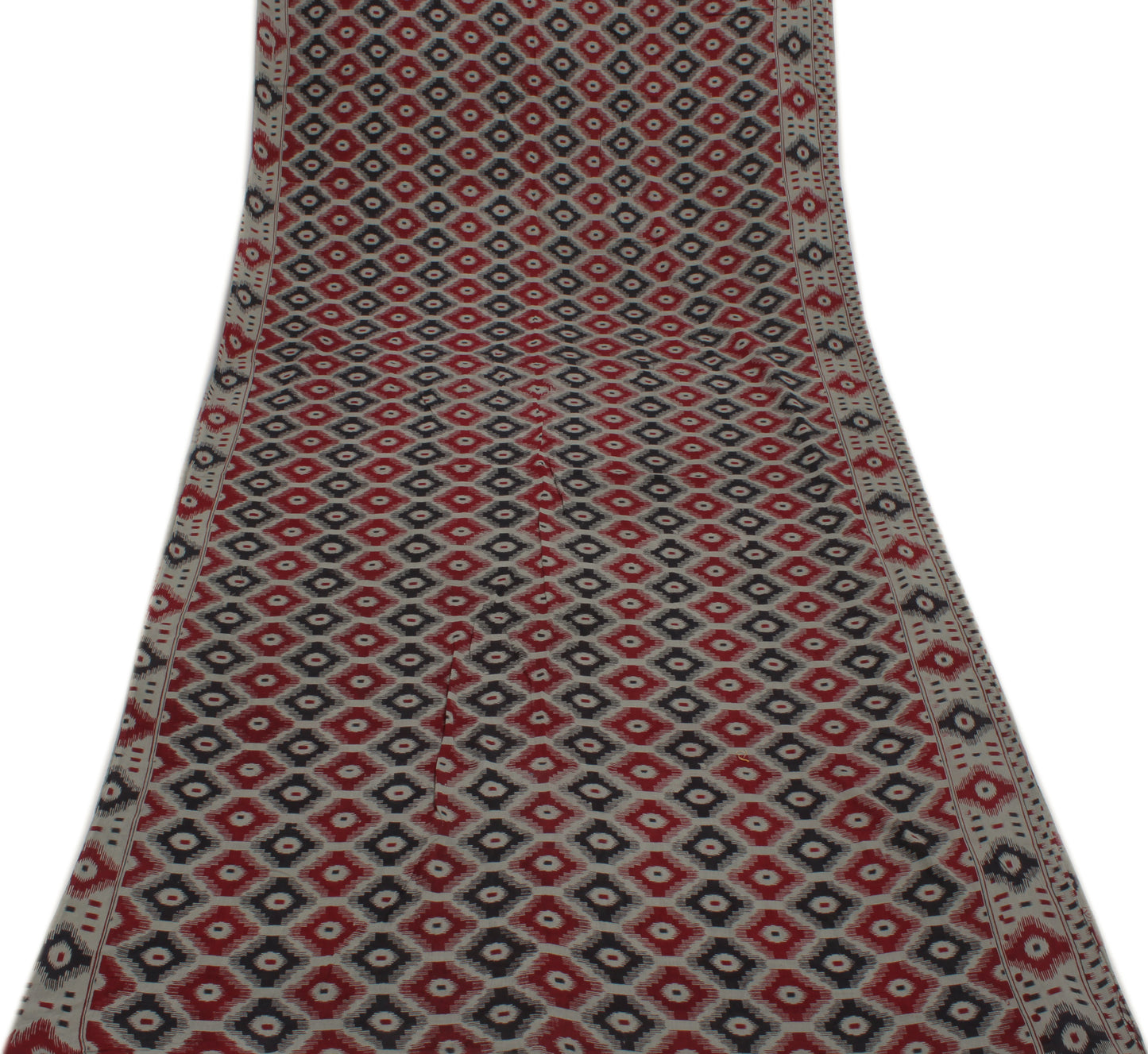 Sushila Vintage Gray Indian Saree 100% Pure Cotton Printed Soft Craft Fabric