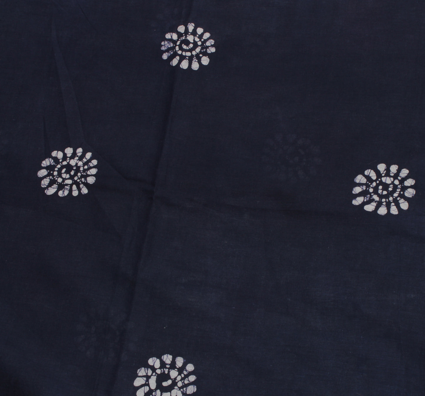 Sushila Vintage Blue Saree 100% Pure Cotton Batik Printed Soft Sari Craft Fabric