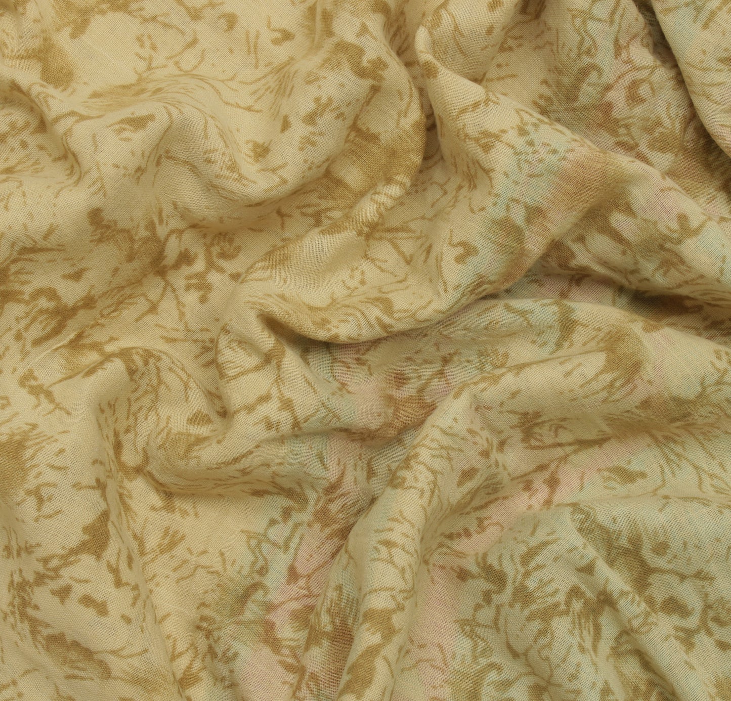 Sushila Vintage Cream Saree 100% Pure Cotton Printed Floral Soft Craft Fabric