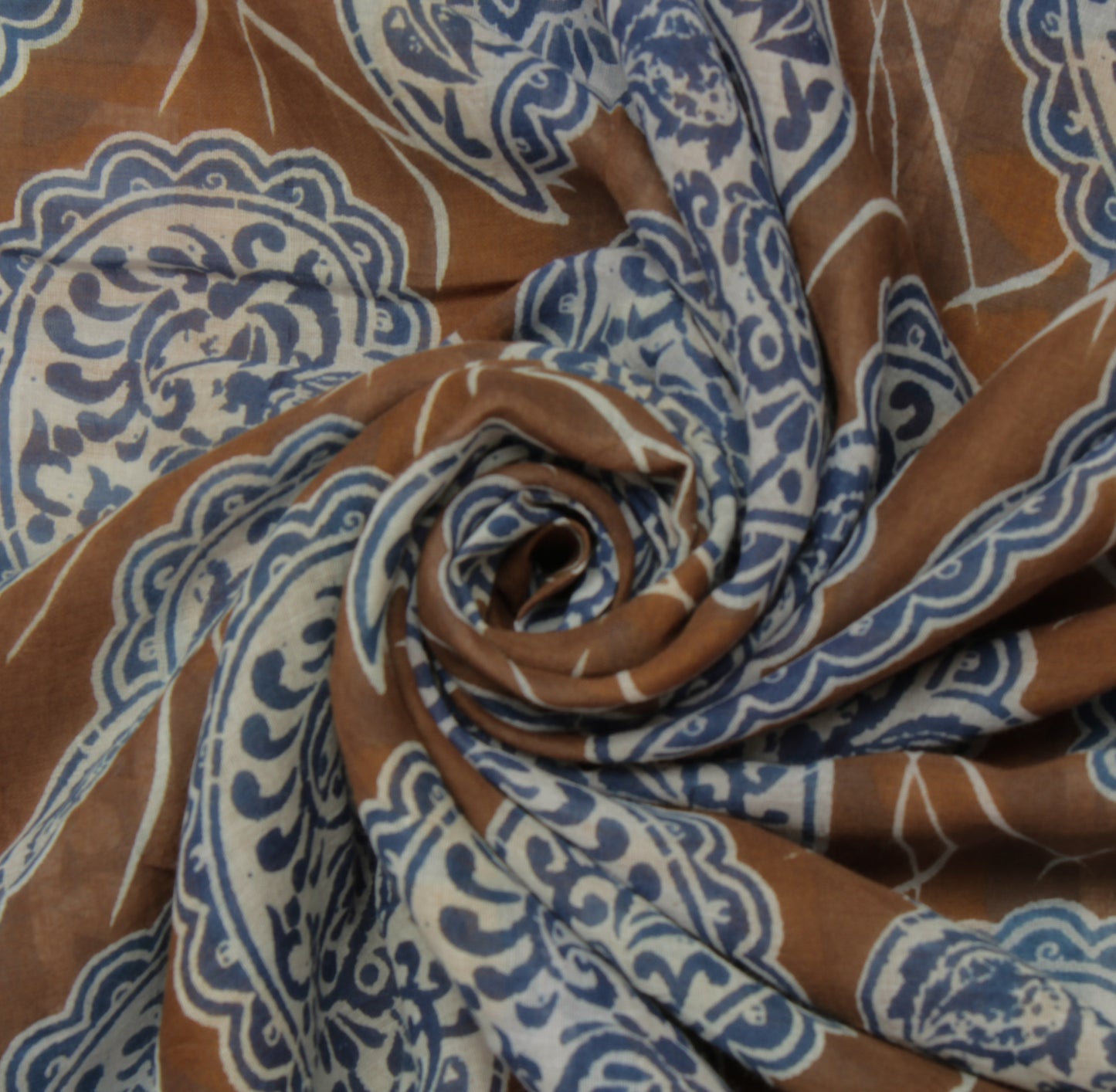 Sushila Vintage Brown Saree 100% Pure Cotton Printed Floral Soft Craft Fabric