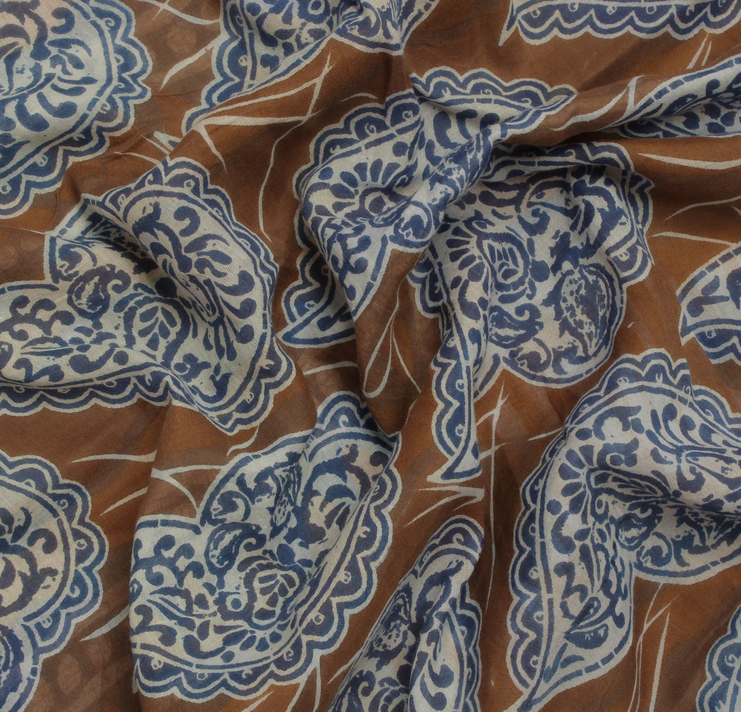 Sushila Vintage Brown Saree 100% Pure Cotton Printed Floral Soft Craft Fabric