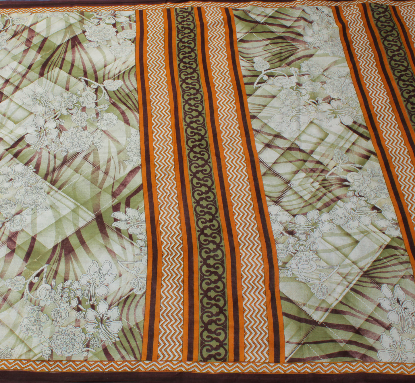 Sushila Vintage Indian Saree 100% Pure Cotton Printed Floral Soft Craft Fabric