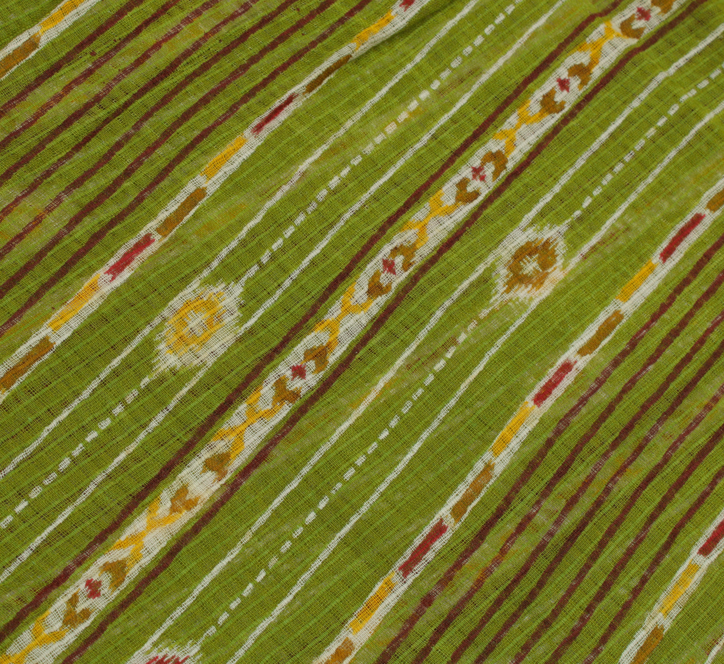 Sushila Vintage Green Indian Saree 100% Pure Cotton Printed Soft Craft Fabric