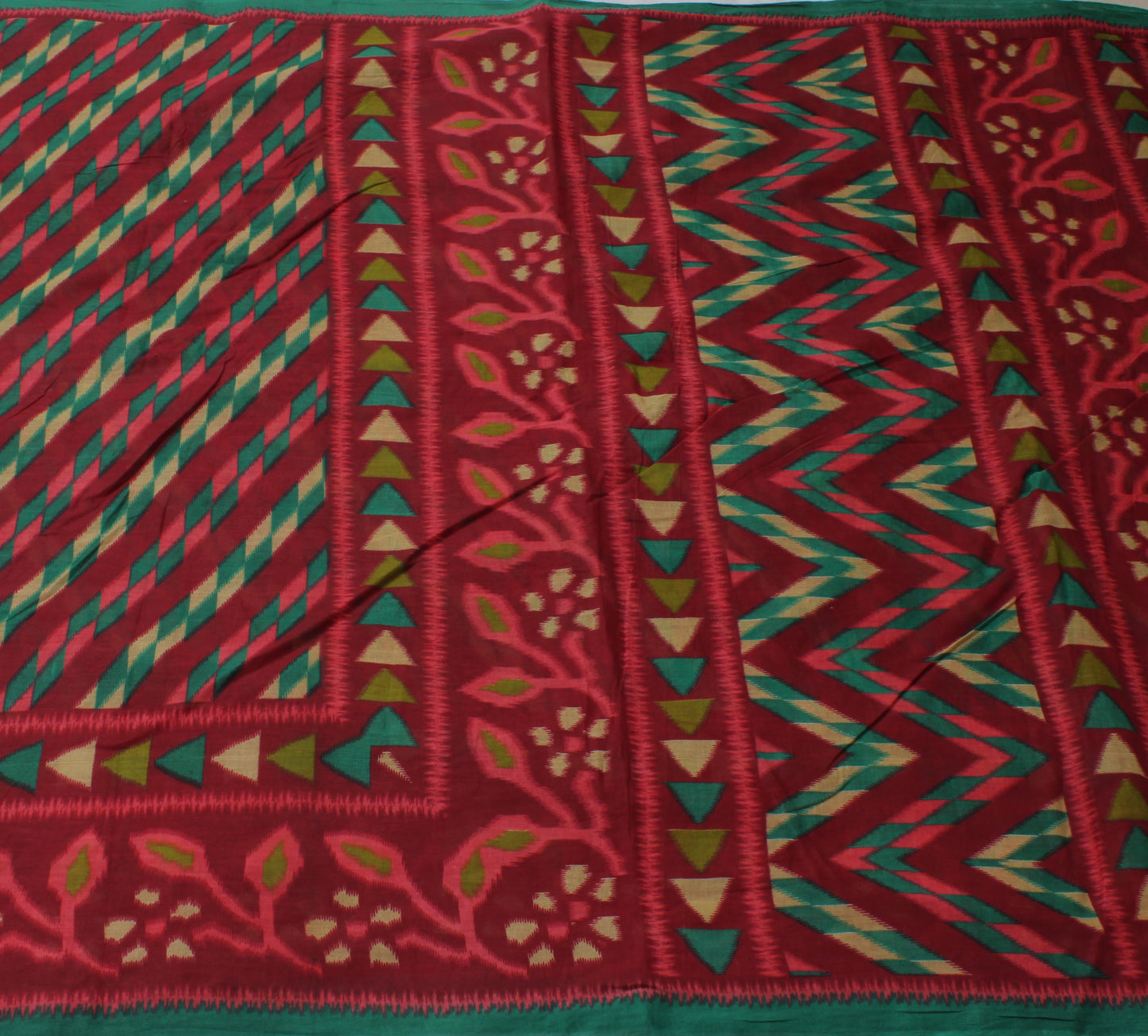 Sushila Vintage Maroon Indian Saree 100% Pure Cotton Printed Soft Craft Fabric