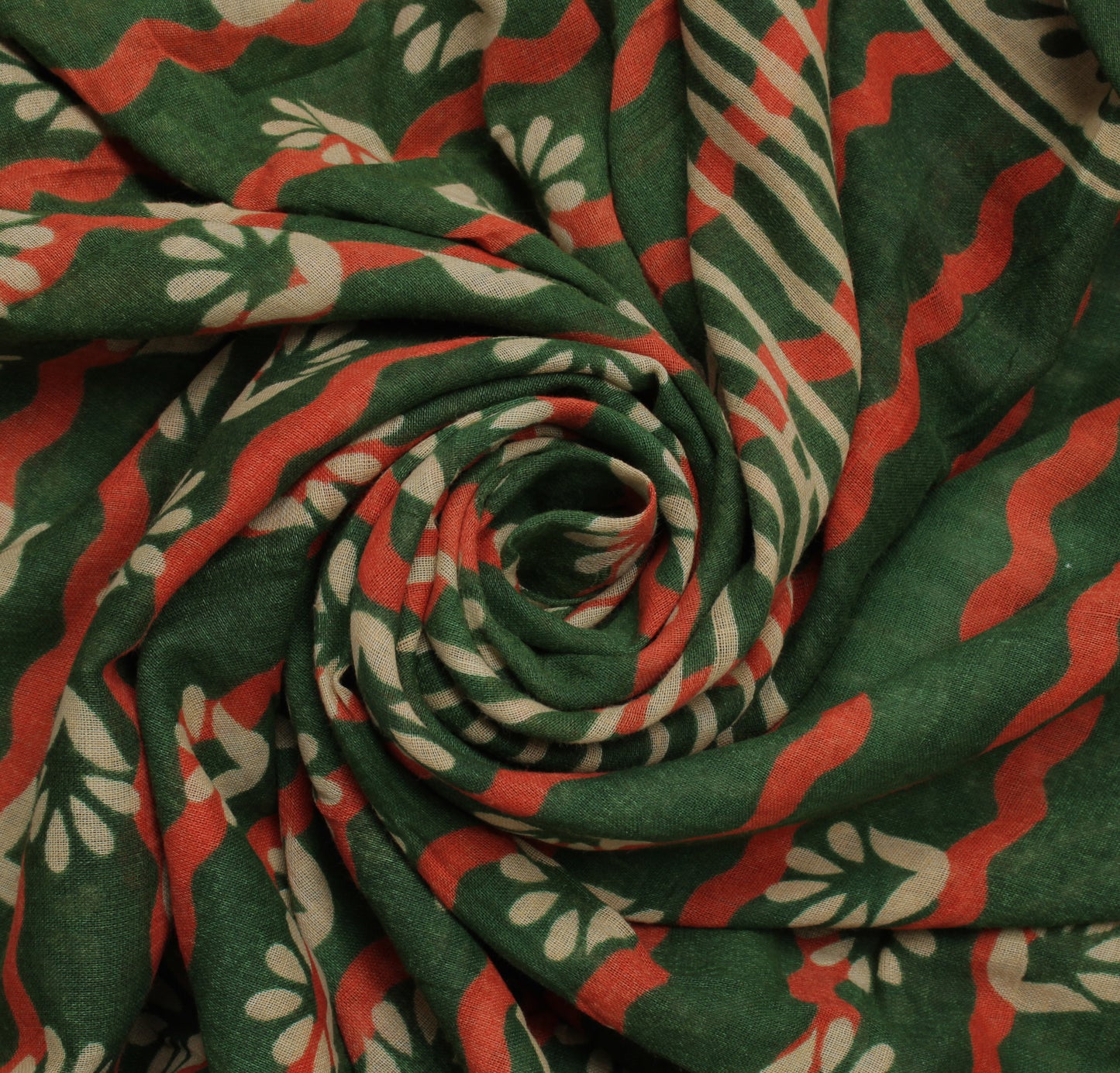 Sushila Vintage Green Saree 100% Pure Cotton Printed Floral Soft Craft Fabric