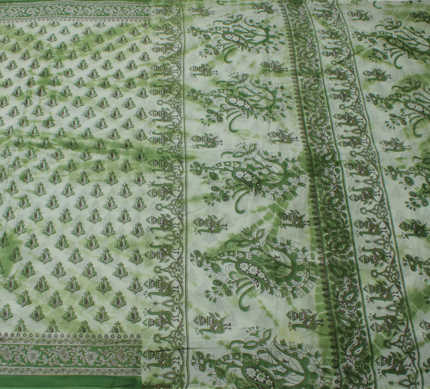 Sushila Vintage Indian Saree 100% Pure Cotton Printed Floral Soft Craft Fabric