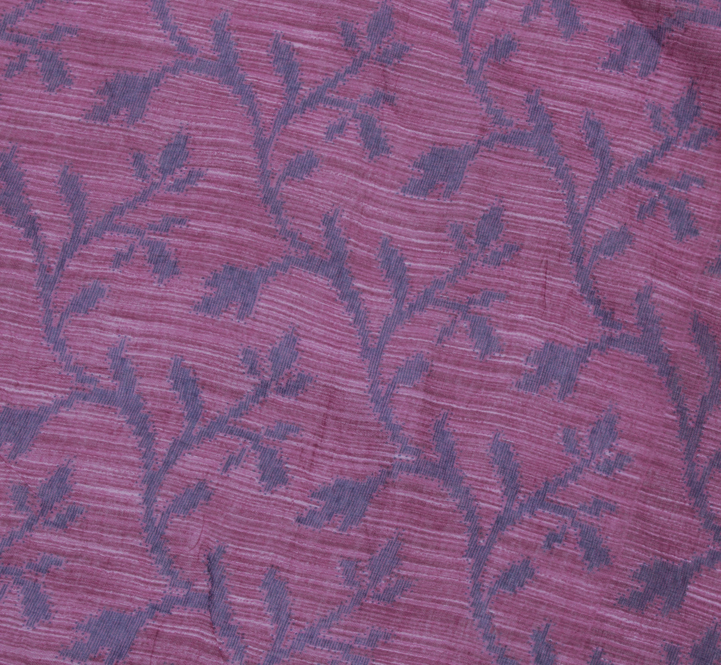 Sushila Vintage Purple Saree 100% Pure Cotton Printed Floral Soft Craft Fabric