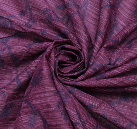 Sushila Vintage Purple Saree 100% Pure Cotton Printed Floral Soft Craft Fabric