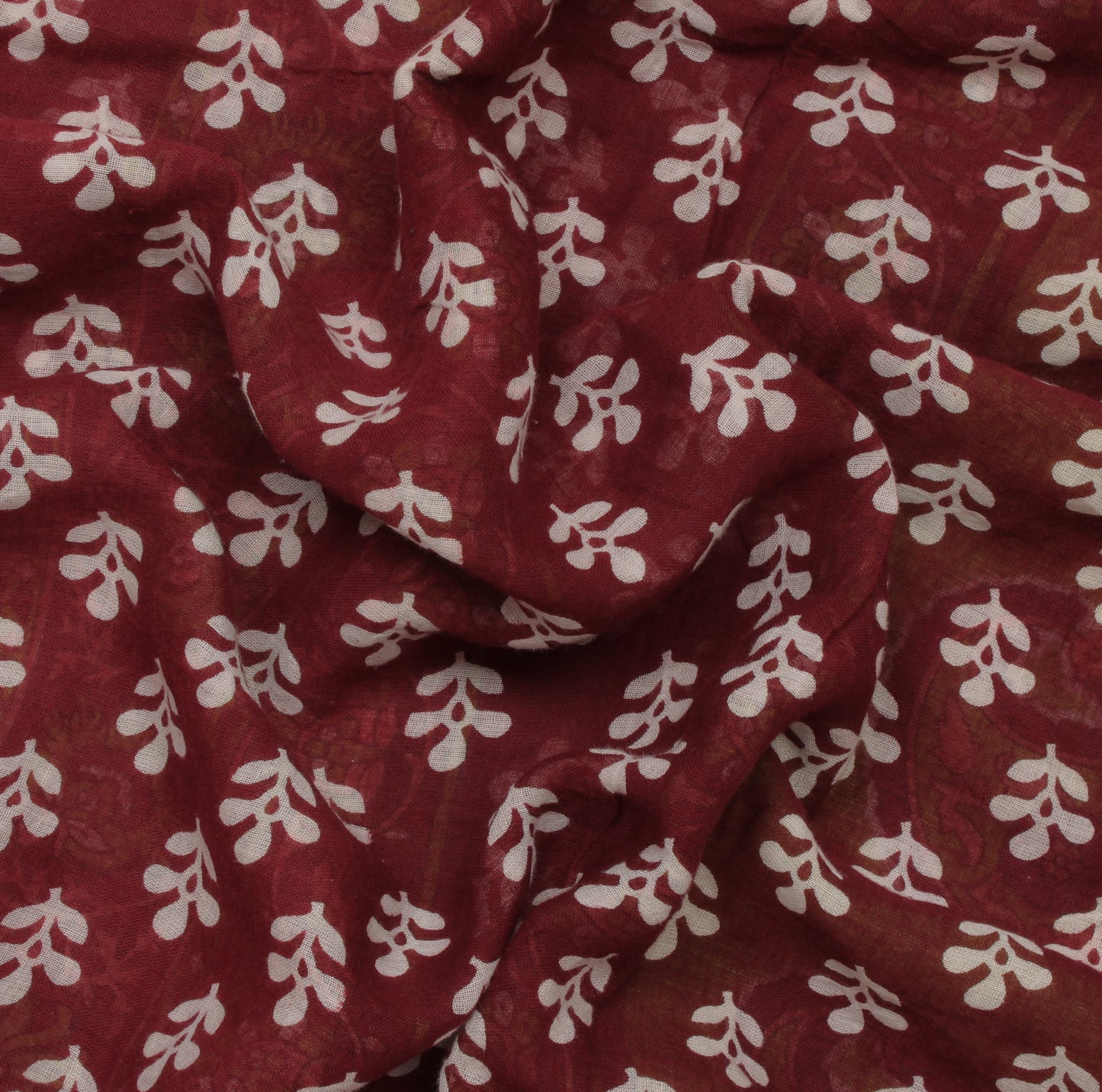 Sushila Vintage Maroon Saree 100% Pure Cotton Printed Floral Soft Craft Fabric