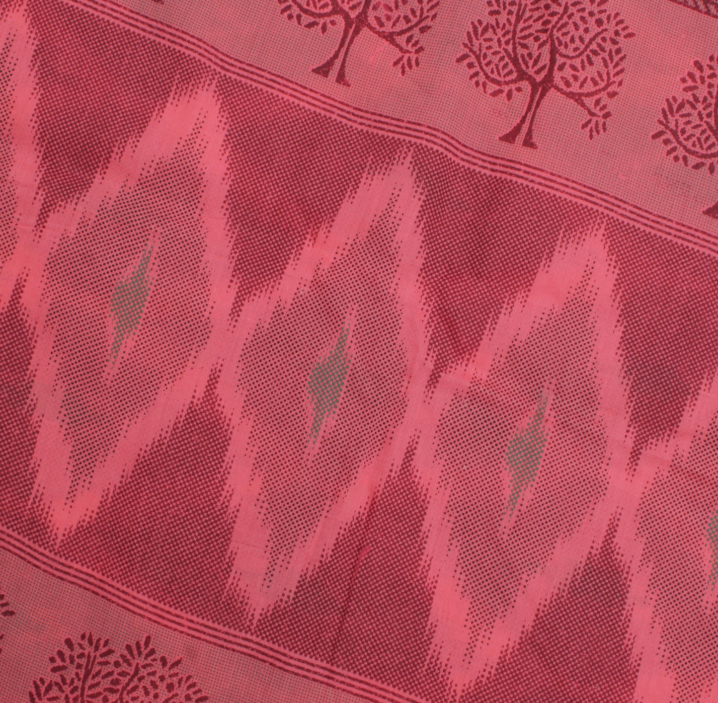 Sushila Vintage Peach Indian Saree 100% Pure Cotton Printed 5 Yard Craft Fabric