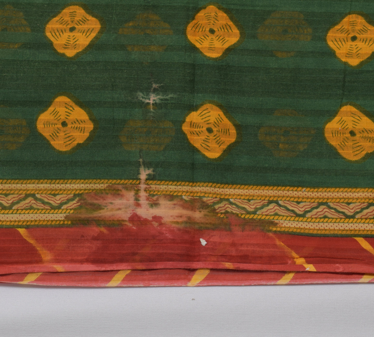 Sushila Vintage Maroon Saree 100% Pure Cotton Bandhani Printed Soft Craft Fabric