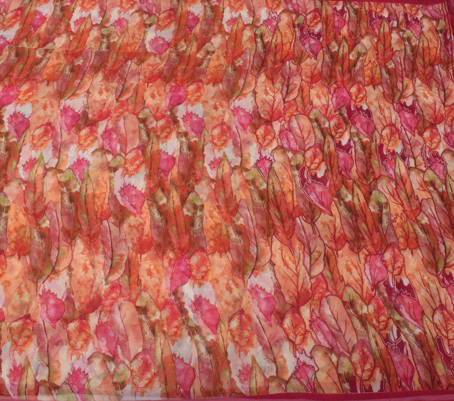 Sushila Vintage Indian Saree Blend Georgette Silk Printed Floral Craft Fabric