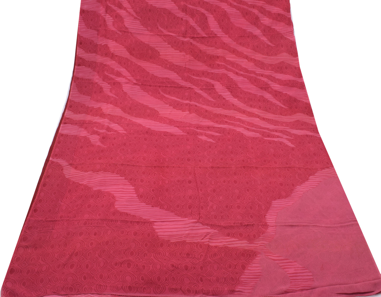 Sushila Vintage Magenta Saree 100% Pure Georgette Silk Printed Craft Fabric