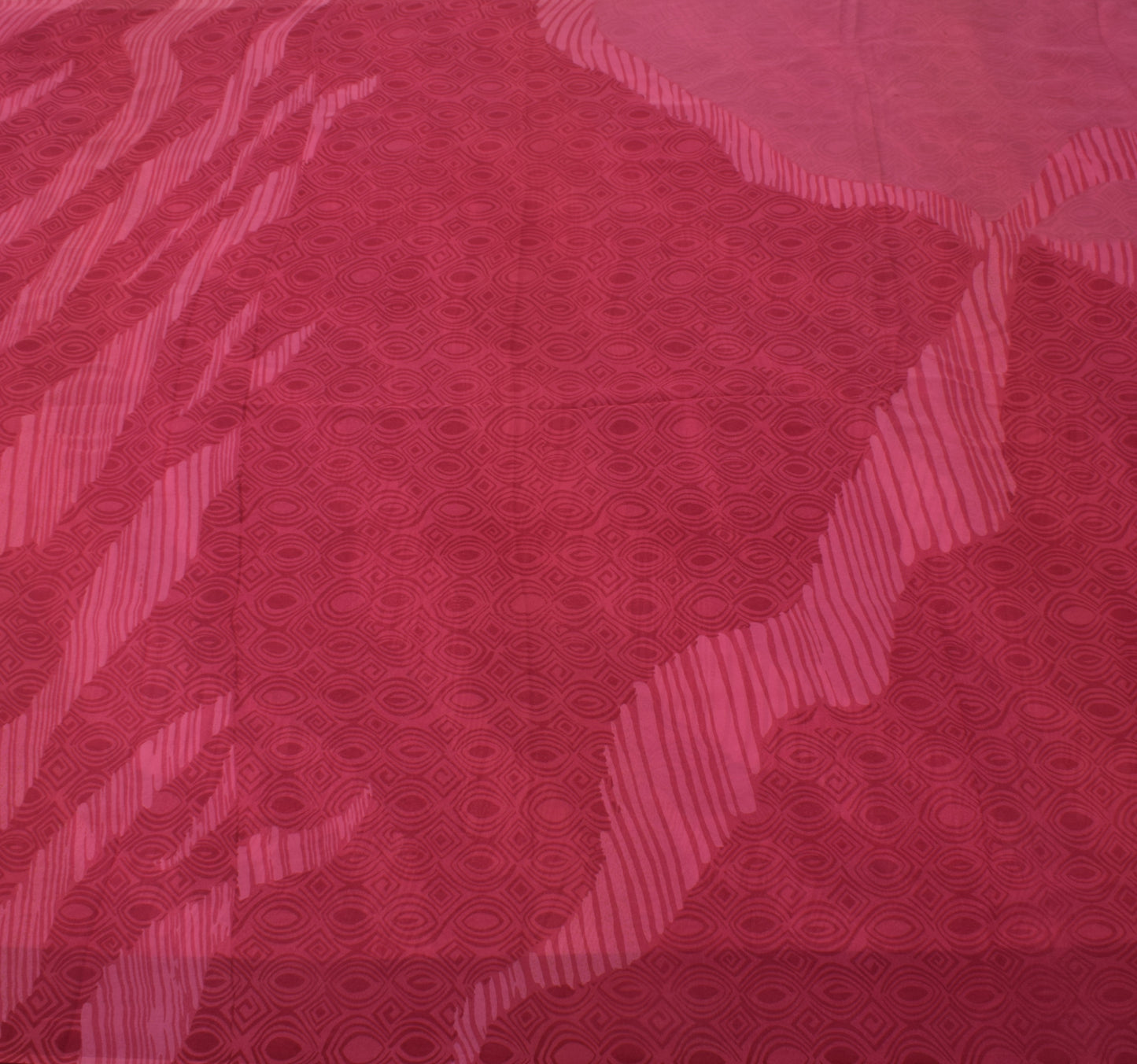 Sushila Vintage Magenta Saree 100% Pure Georgette Silk Printed Craft Fabric