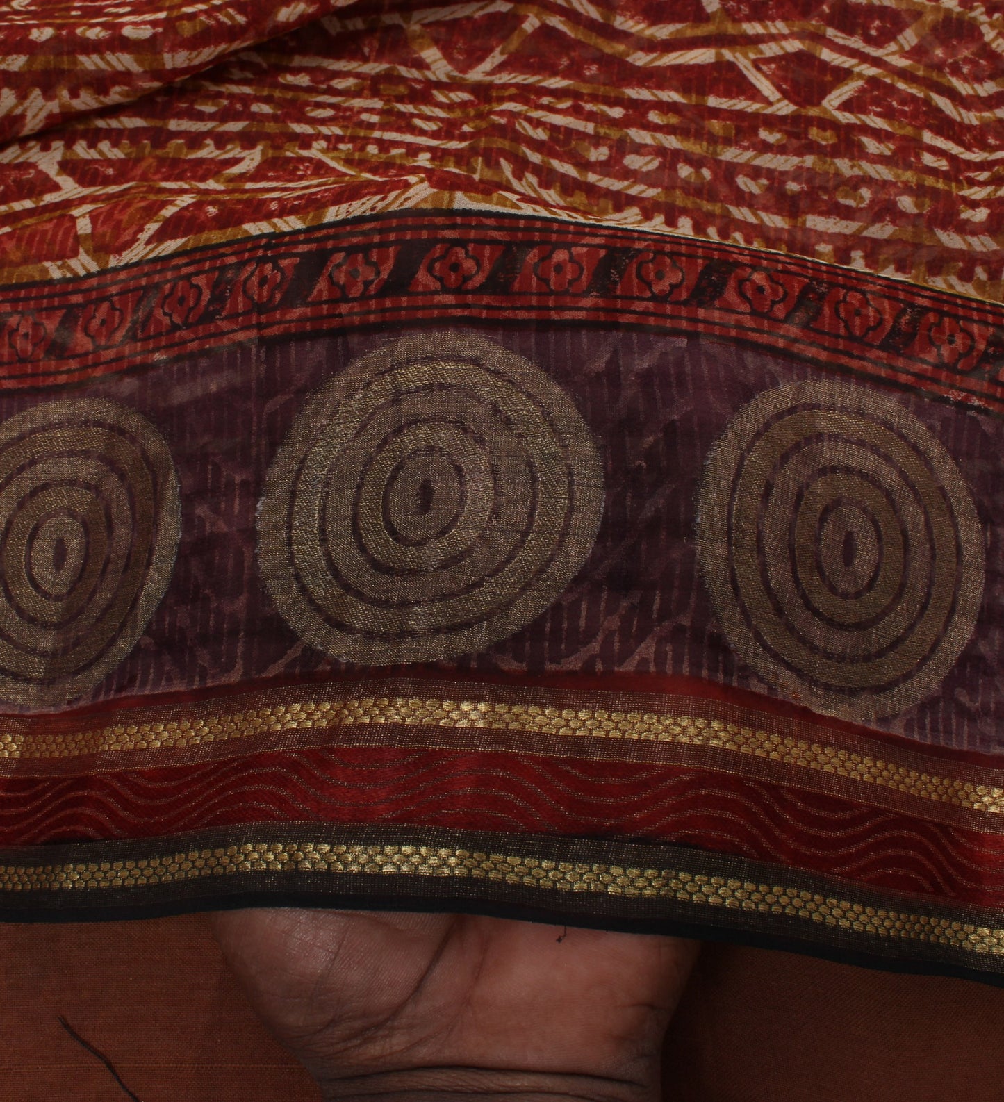 Sushila Vintage Saree 100% Pure Georgette Silk Printed Indian Sari Craft Fabric
