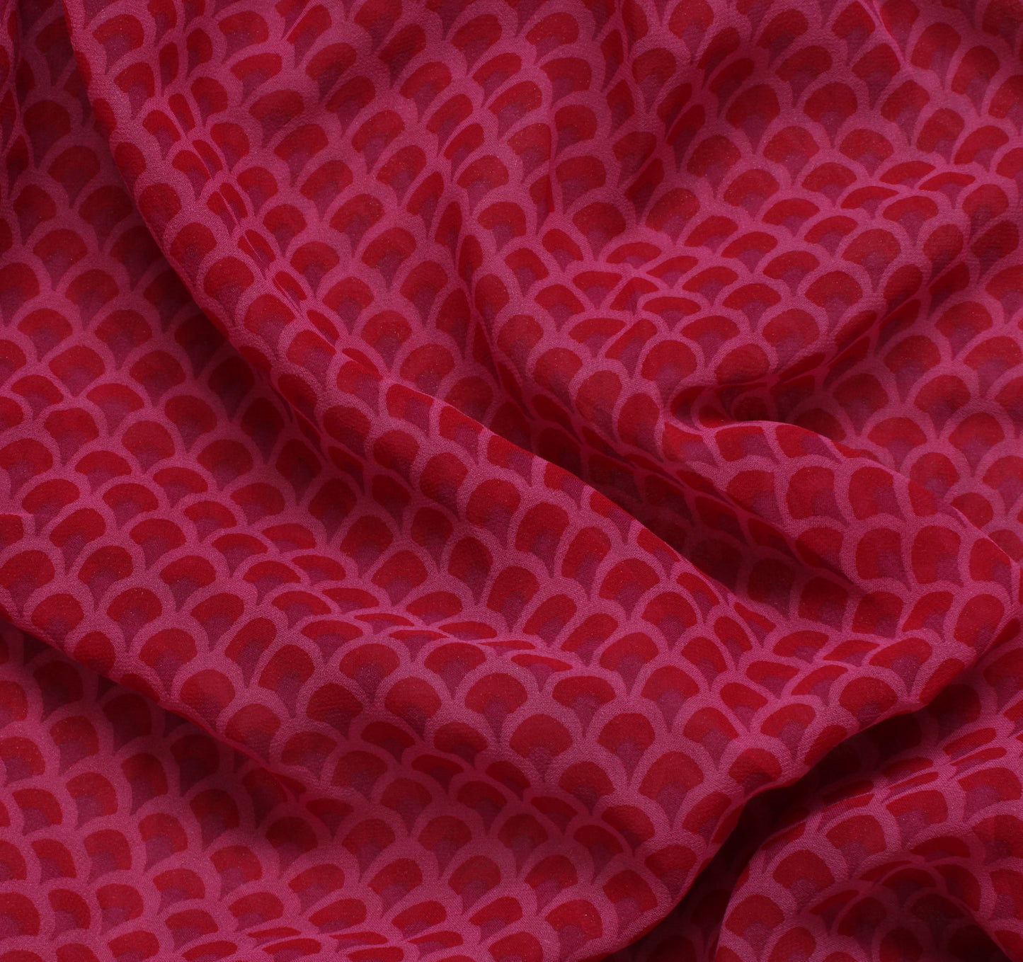Sushila Vintage Magenta Sari 100% Pure Georgette Silk Printed Saree Craft Fabric