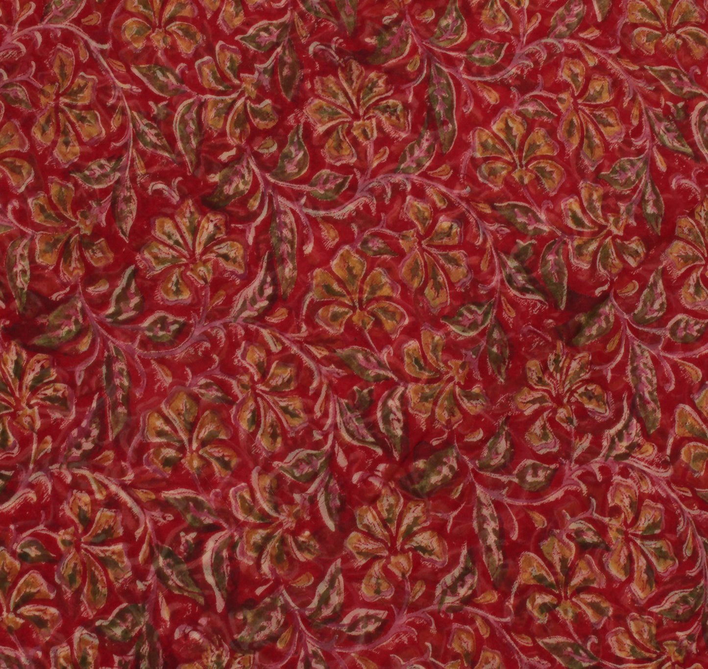 Sushila Vintage Red Saree 100% Pure Georgette Silk Printed Floral Craft Fabric