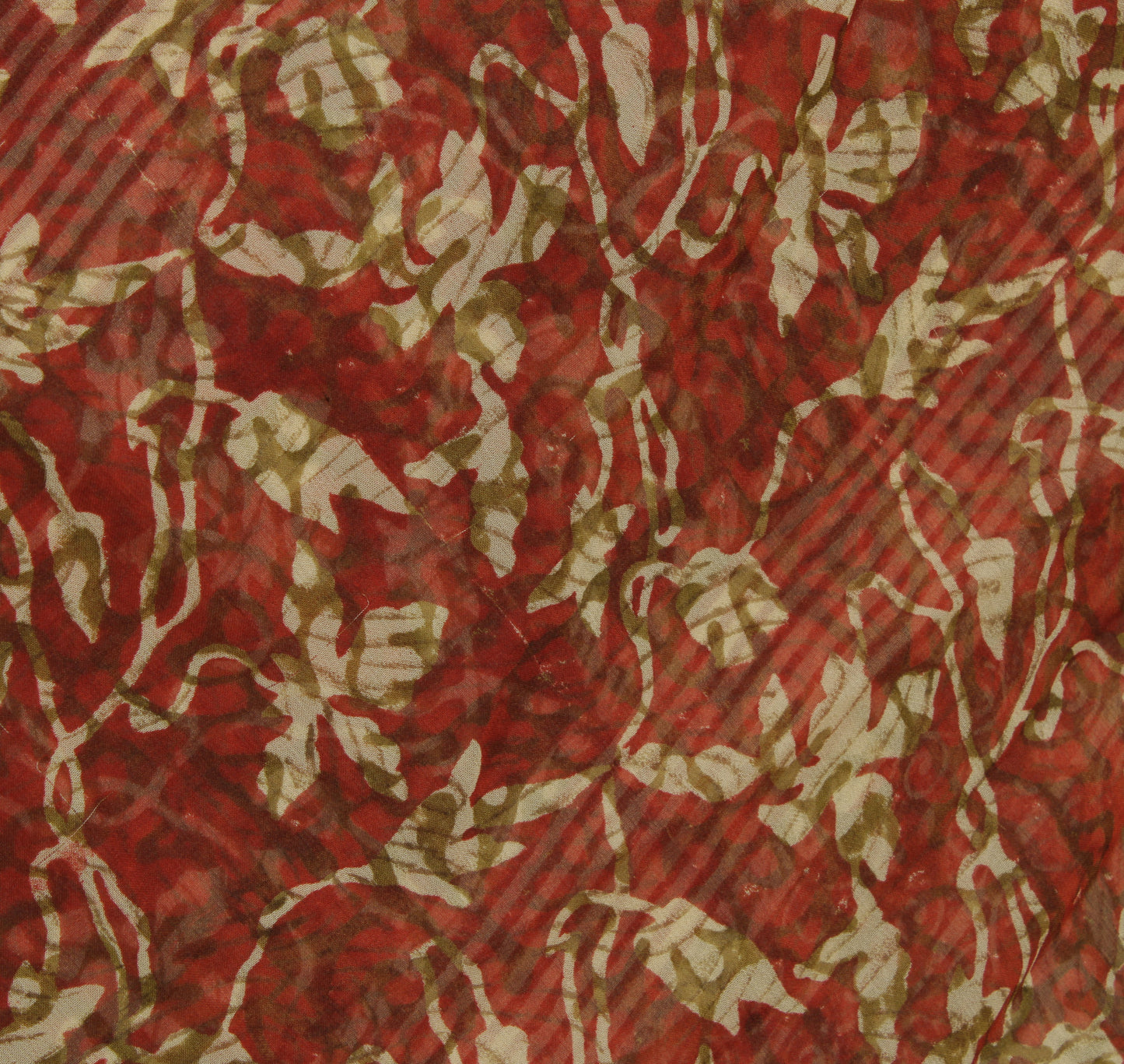 Sushila Vintage Maroon Sari 100% Pure Georgette Silk Printed Floral Craft Fabric