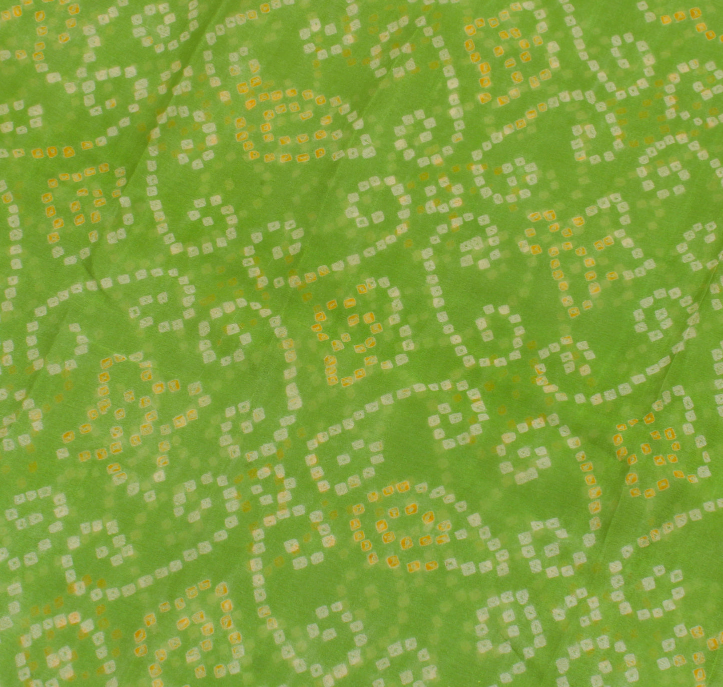 Sushila Vintage Green Saree Pure Georgette Silk Bandhani Printed Craft Fabric