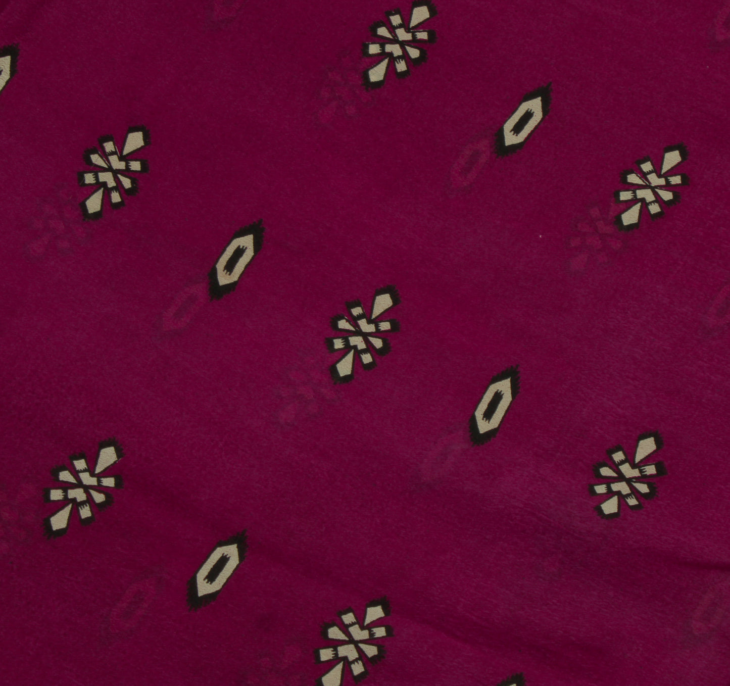 Sushila Vintage Purple Saree Pure Georgette Silk Printed Floral Craft Fabric