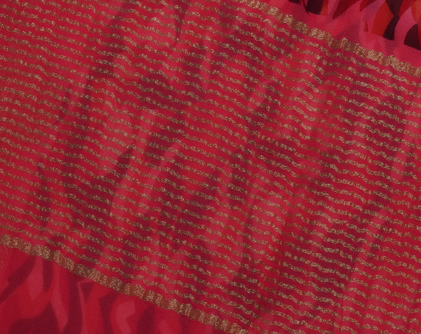 Sushila Vintage Indian Sari 100% Pure Georgette Silk Printed 5 Yard Craft Fabric