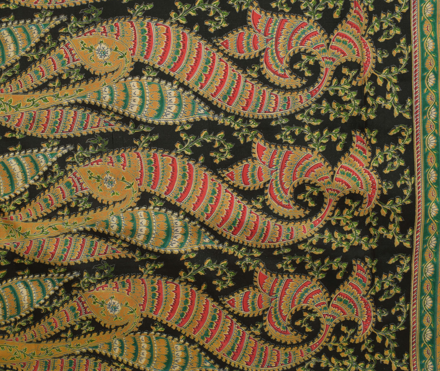 Sushila Vintage Rust Saree 100% Pure Silk Printed Floral Soft Craft Fabric