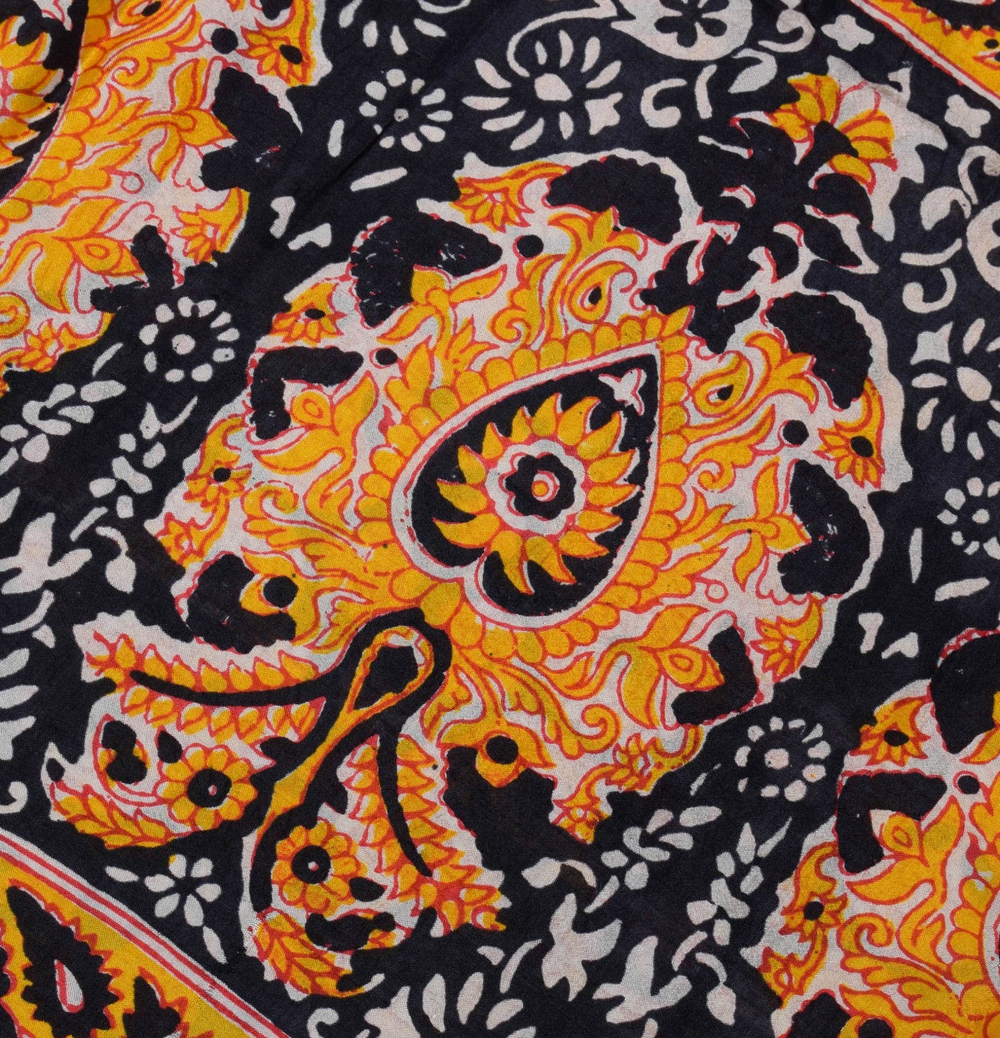 Sushila Vintage Black Saree 100% Pure Silk Printed Floral Soft Craft 5YD Fabric