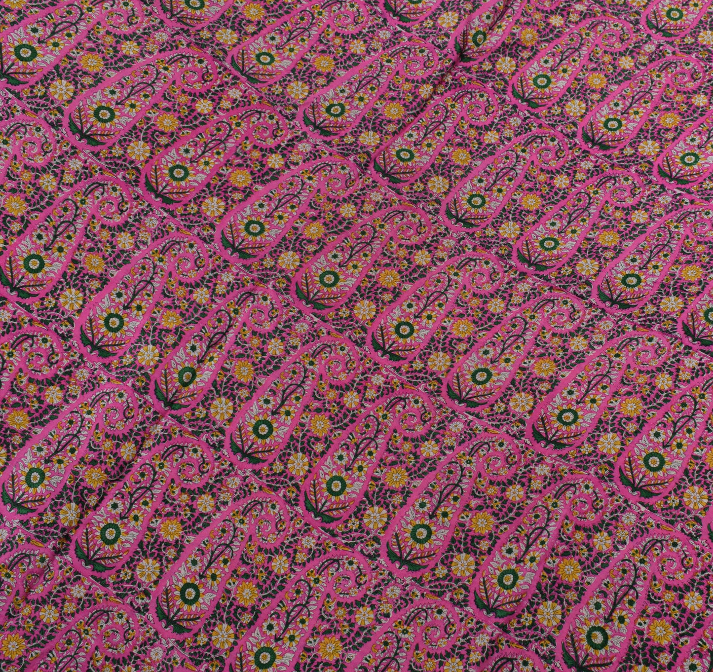 Sushila Vintage Pink Saree 100% Pure Silk Printed Floral Soft Craft 5YD Fabric