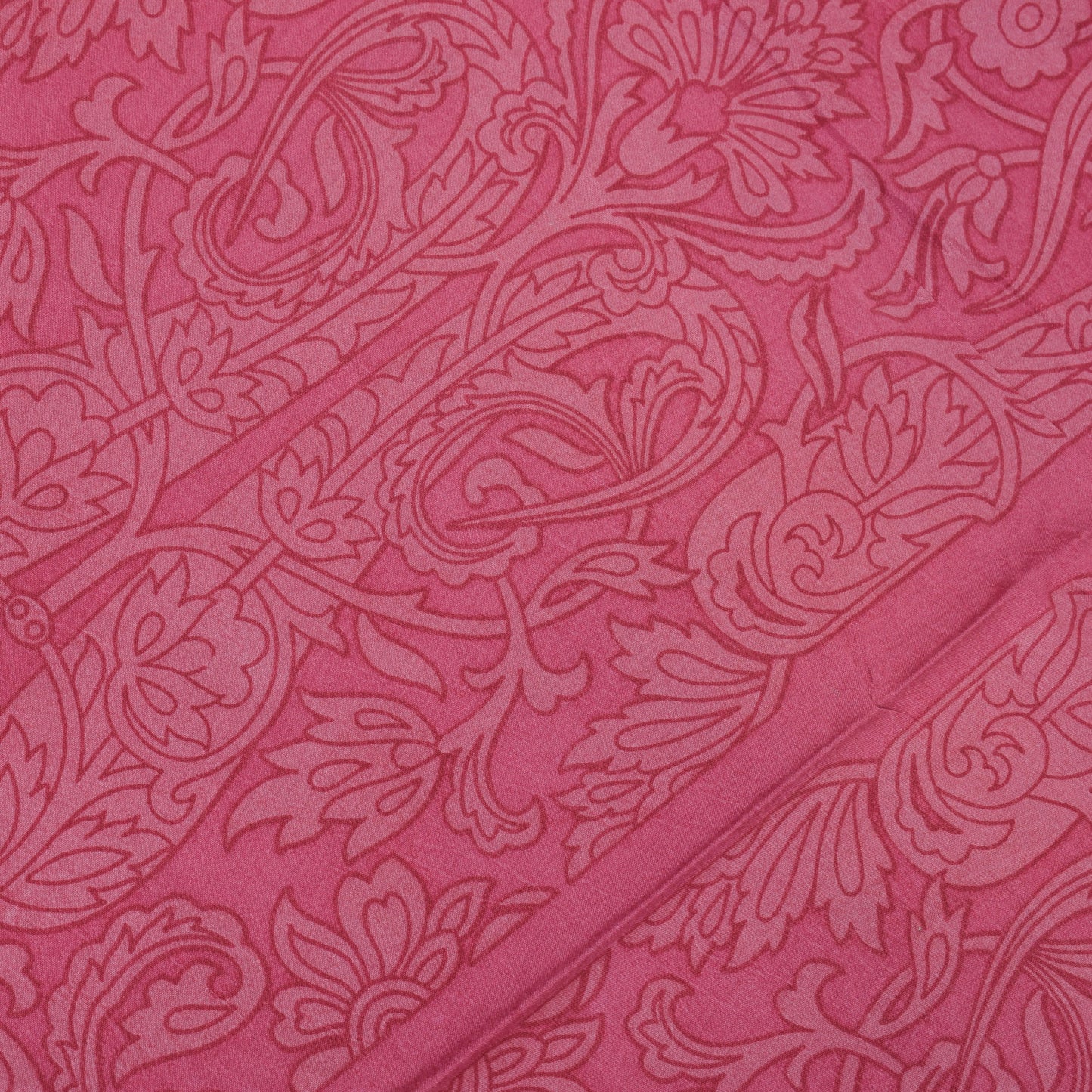 Sushila Vintage Pink Sari 100% Pure Silk Printed Floral Soft Craft 5 Yard Fabric