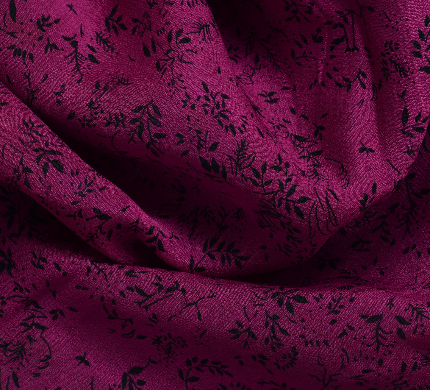 Sushila Vintage Magenta Saree 100% Pure Silk Printed Floral Soft Craft Fabric