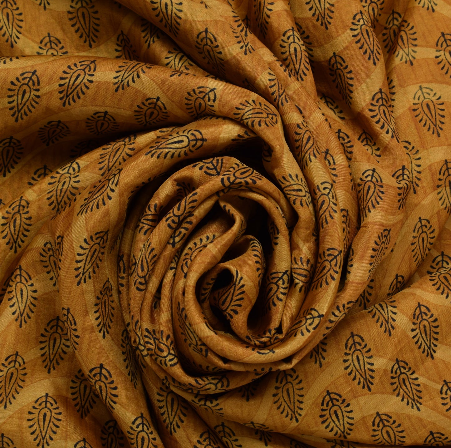 Sushila Vintage Brown Saree 100% Pure Silk Printed Floral Soft Craft Fabric