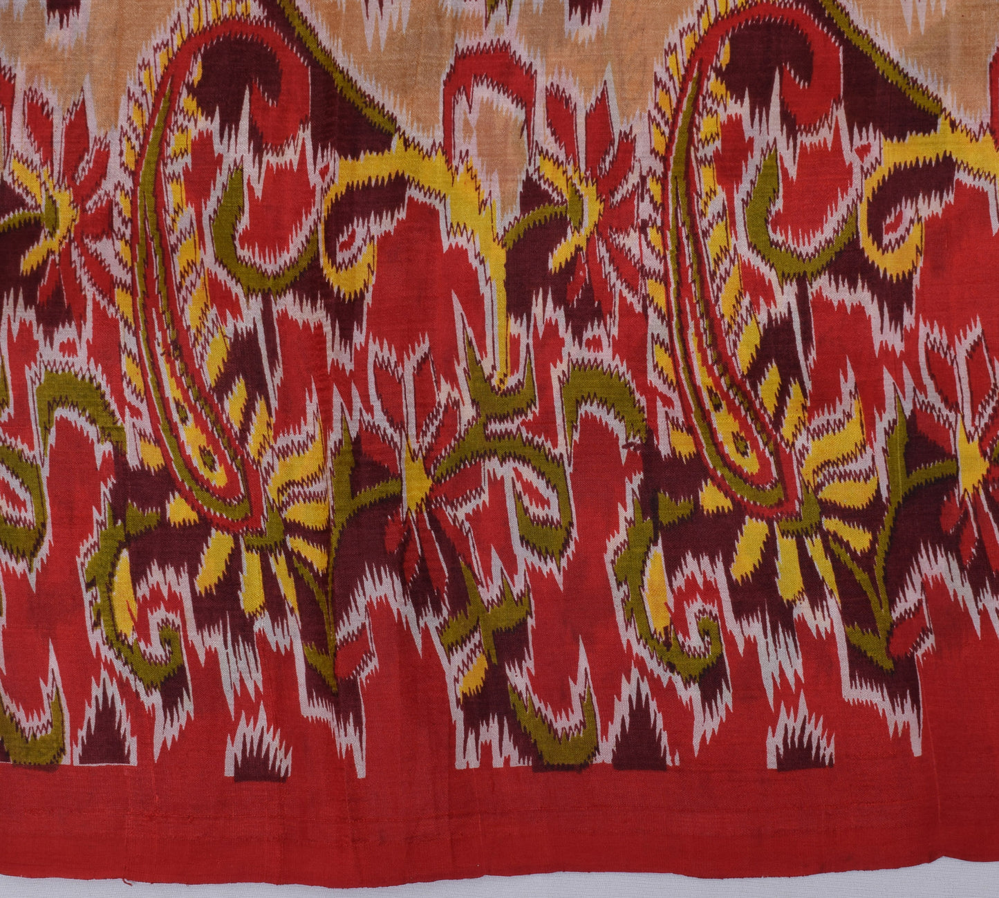 Sushila Vintage Brown Saree 100% Pure Silk Printed Floral Soft Craft Fabric