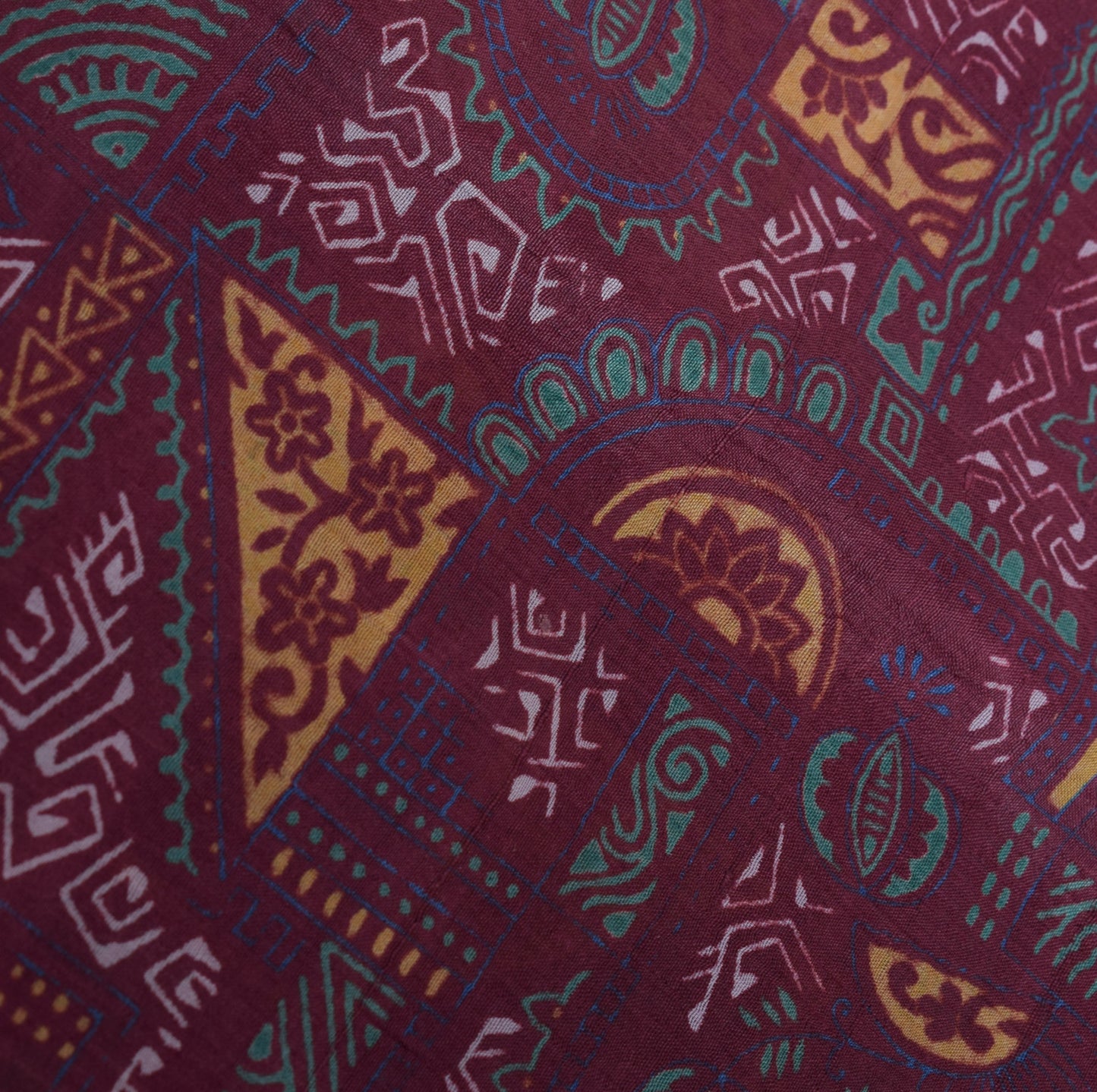 Sushila Vintage Indian Saree 100% Pure Silk Printed Floral Soft Craft Fabric