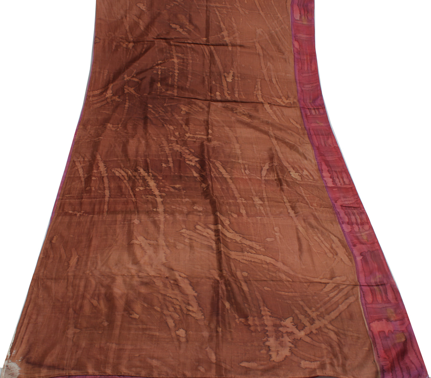 Sushila Vintage Indian  Saree 100% Pure Silk Printed Abstract Soft Craft Fabric