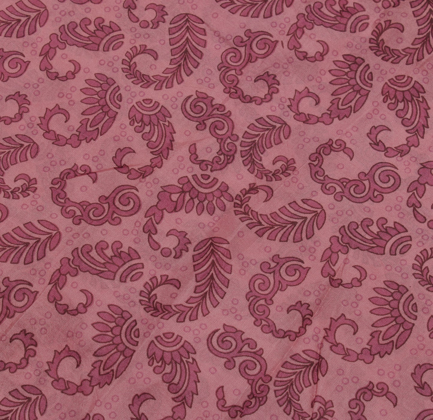 Sushila Vintage Mauve Saree 100% Pure Silk Printed Paisley 5 Yard  Craft Fabric