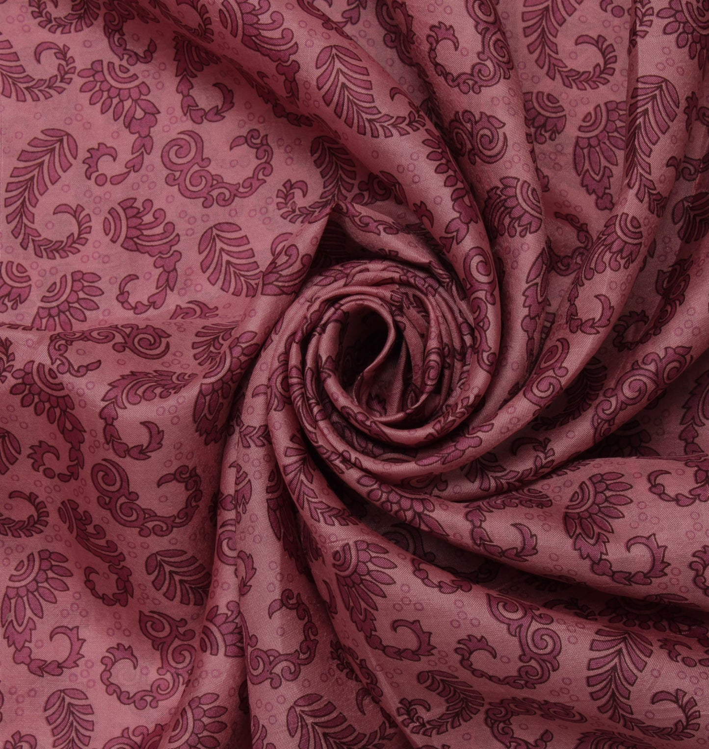 Sushila Vintage Mauve Saree 100% Pure Silk Printed Paisley 5 Yard  Craft Fabric